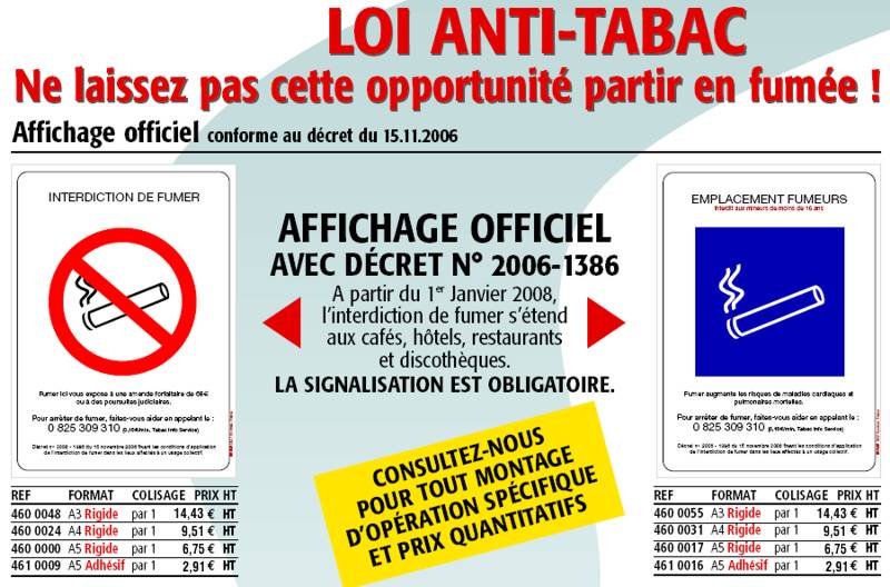 INTERDICTION DE FUMER -LOI ANTI-TABAC